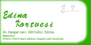 edina kortvesi business card